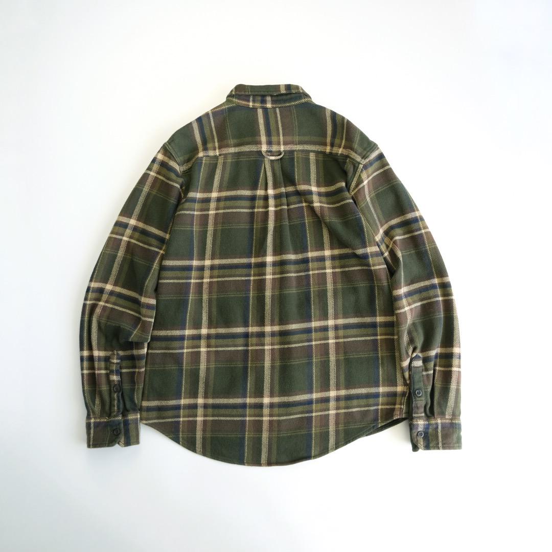 ORVIS オービス　長袖ヘビーフランネルチェックシャツ　カーキ　L古着.