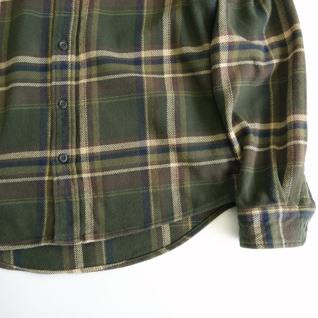 ORVIS オービス　長袖ヘビーフランネルチェックシャツ　カーキ　L古着.