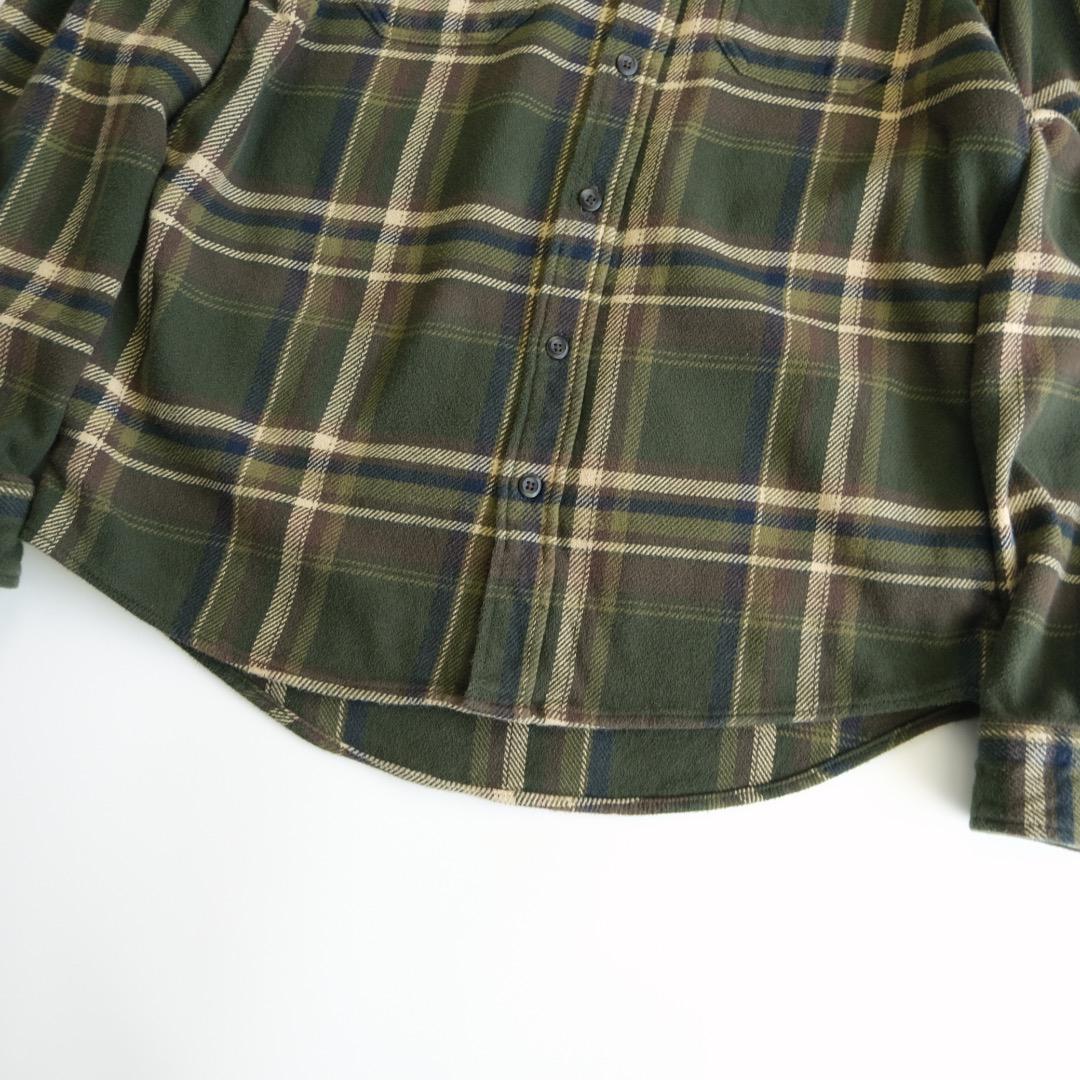 ORVIS オービス　長袖ヘビーフランネルチェックシャツ　カーキ　L古着.