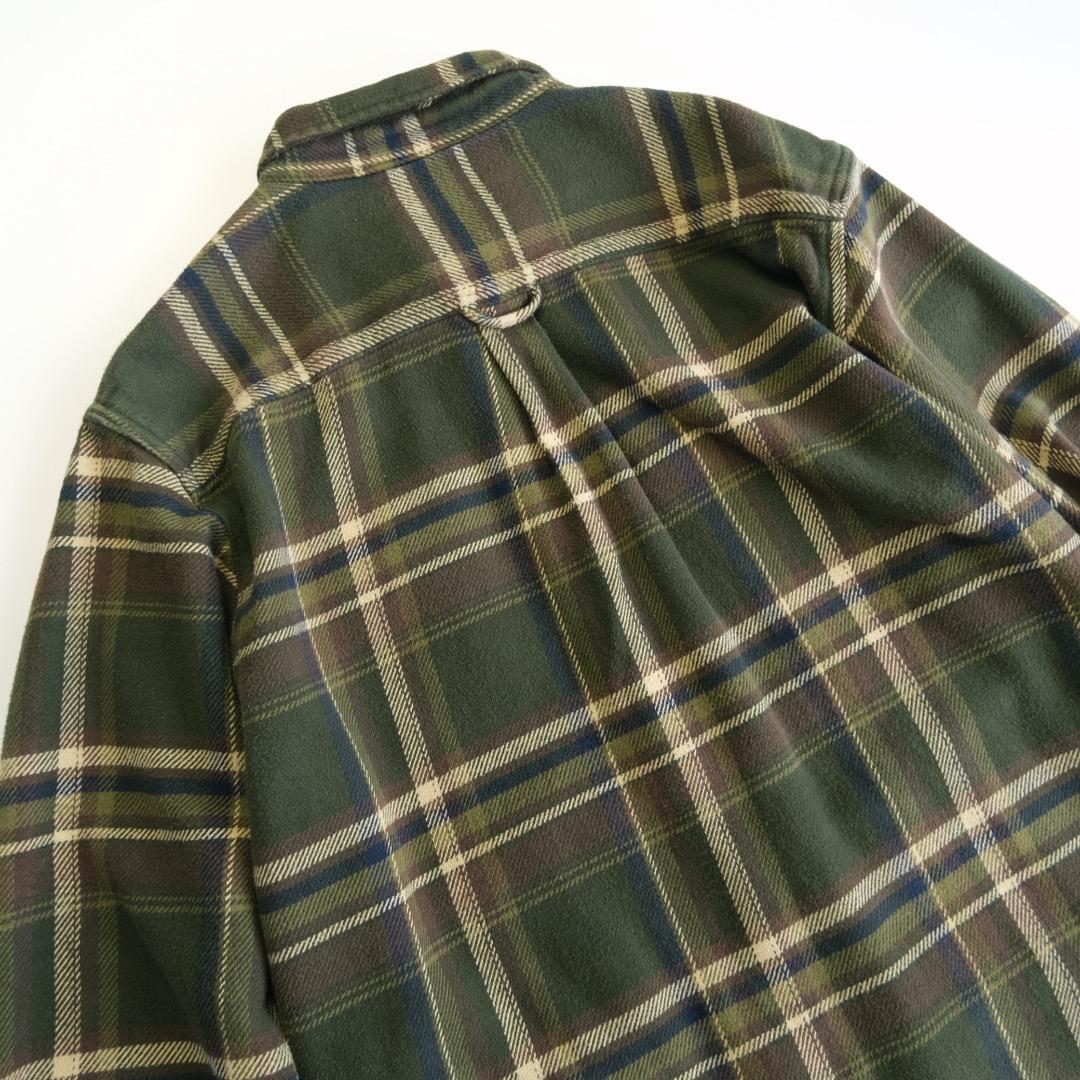 ORVIS オービス　長袖ヘビーフランネルチェックシャツ　カーキ　L古着.