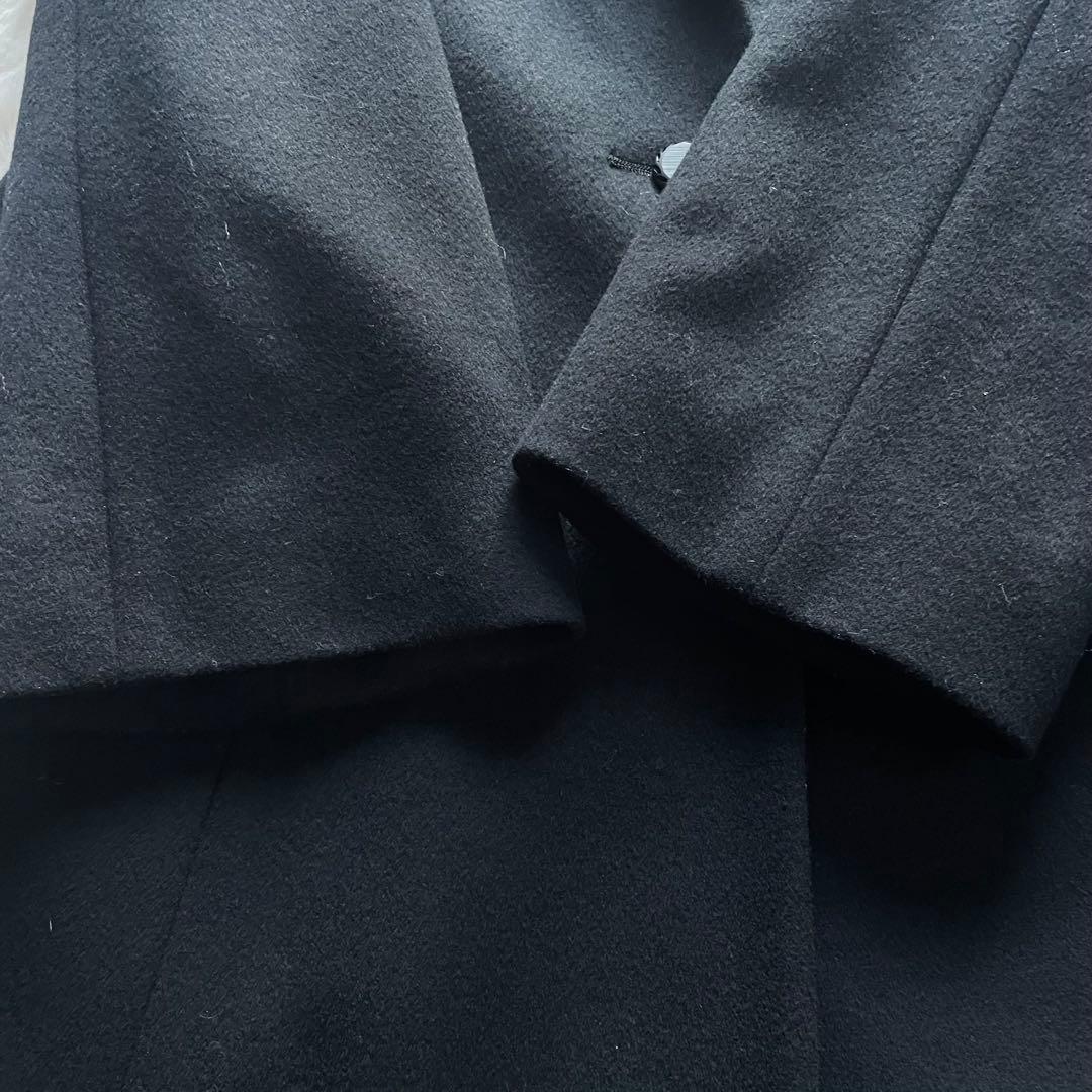 美品 エムズグレイシー 40 L フレアロングコート ウール 美シルエット 黒 美品 エムズグレイシー 40 L フレアロングコート ウール 美シルエット 黒