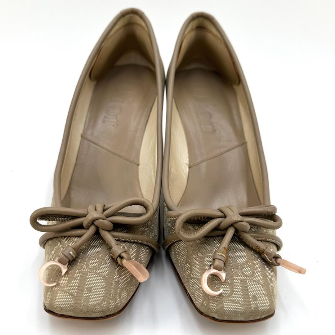 Christian Dior パンプス ロッター スクエアトゥ CDロゴリボン Christian Dior パンプス ロッター スクエアトゥ CDロゴリボン