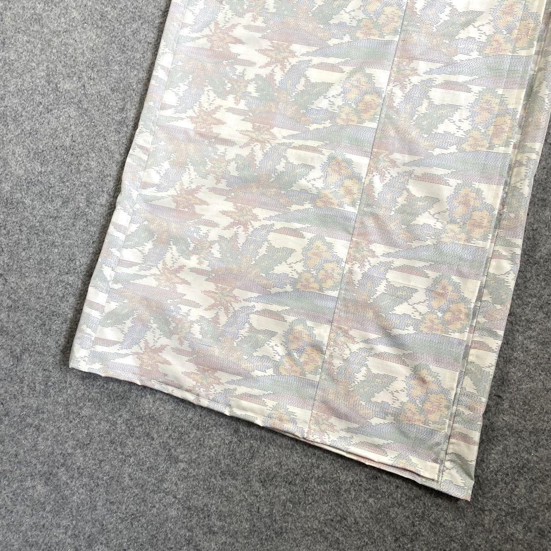 白大島紬 カシュクールワンピース 舞葉文様 左右両用 ロング F 画像5