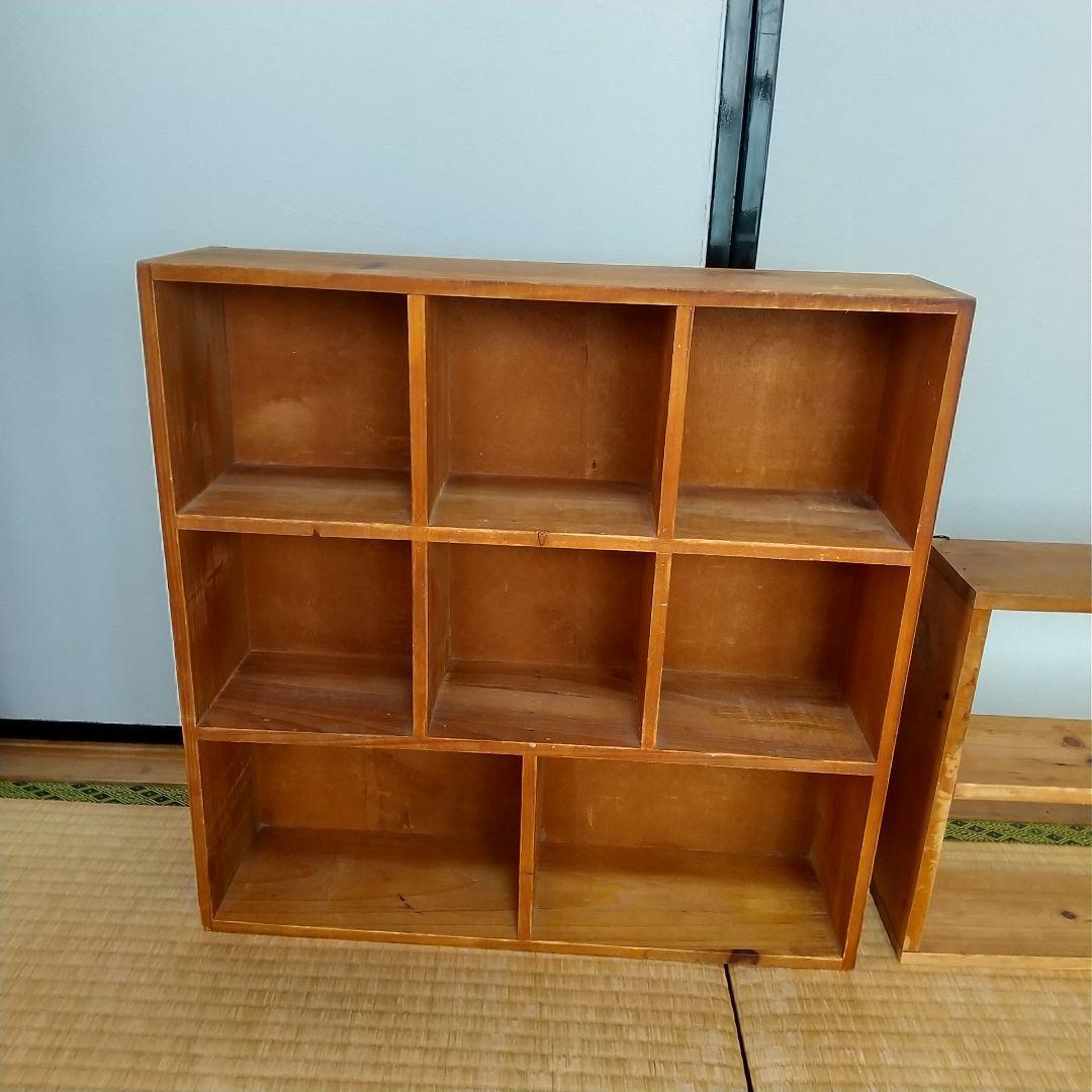 木製 仕切り 棚 ディスプレイ 什器 格子 ラック ヴィンテージ 2個セット