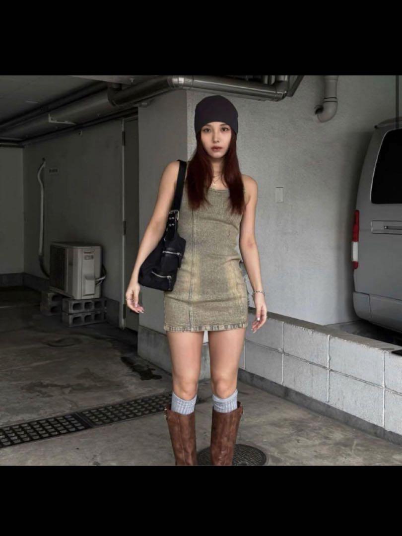 aclent デニムワンピース　M ブルーワンピース