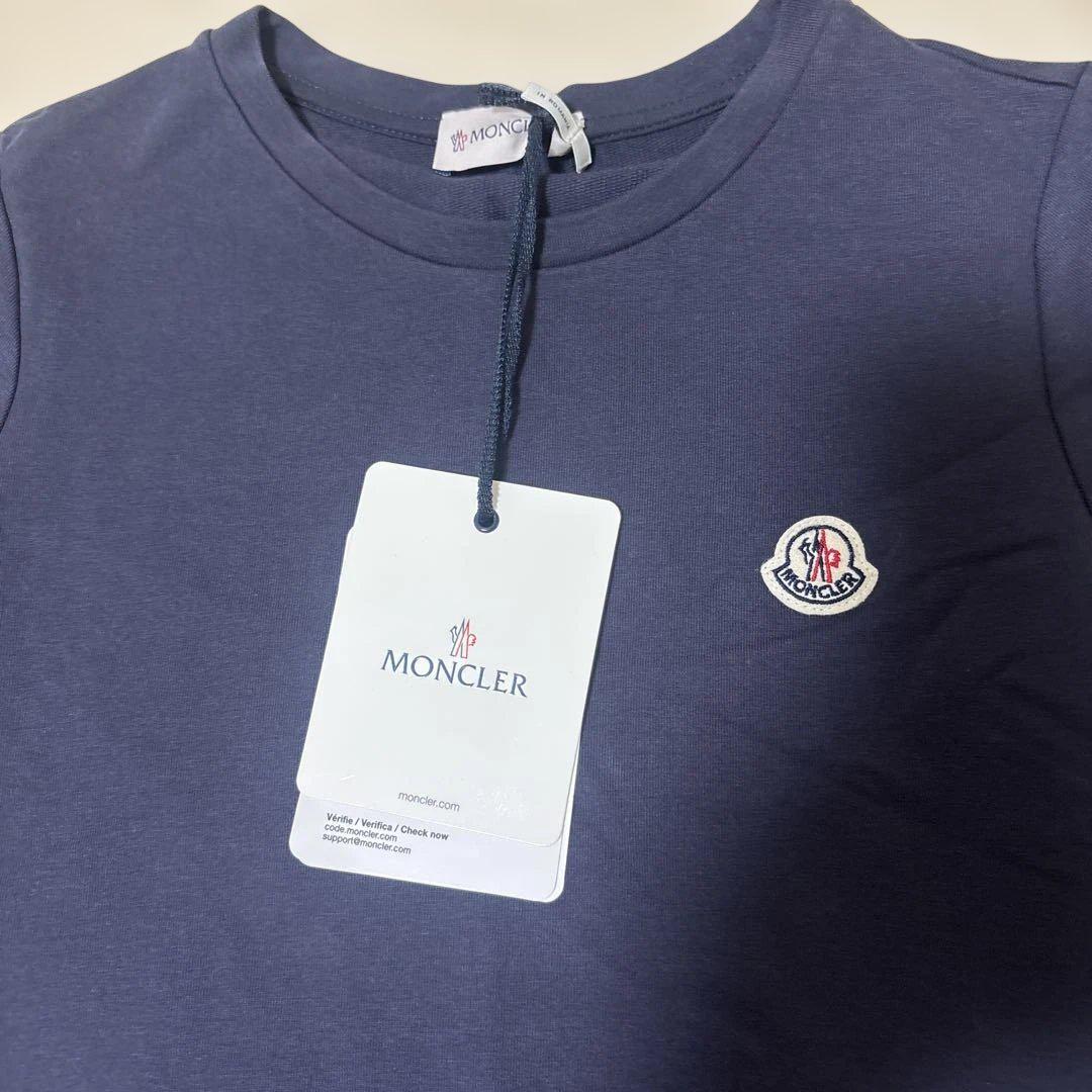 MONCLER ネイビー 半袖ワンピース ウエストベルト付き　6歳　116cm 210.jpg