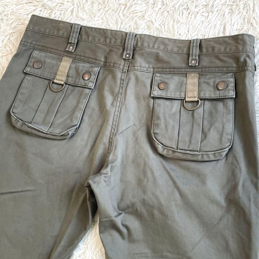 スタジオオリベ カーゴパンツ ストレッチ ストレート カーキ 6（XL相当）