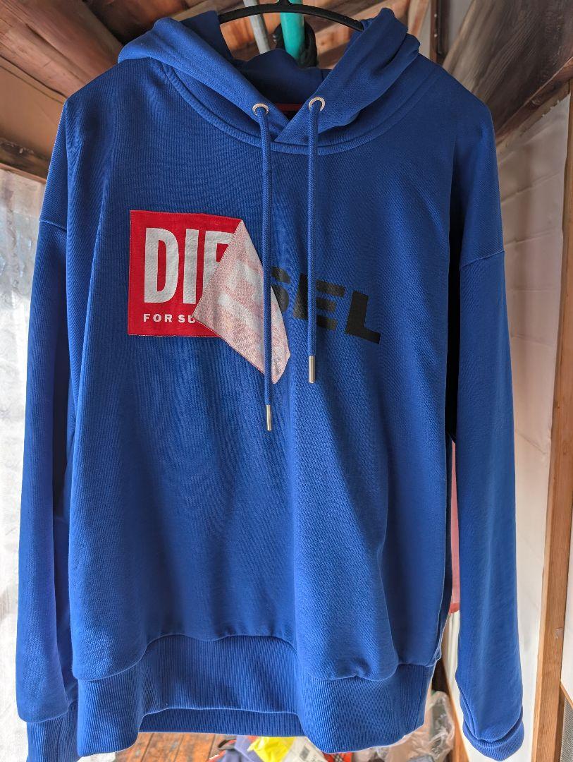 DIESEL 青 パーカー Mサイズ
