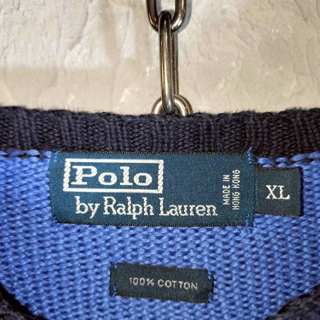 ポロラルフローレン　Ralph Lauren 刺繍ロゴ　ニット　セーター　XL