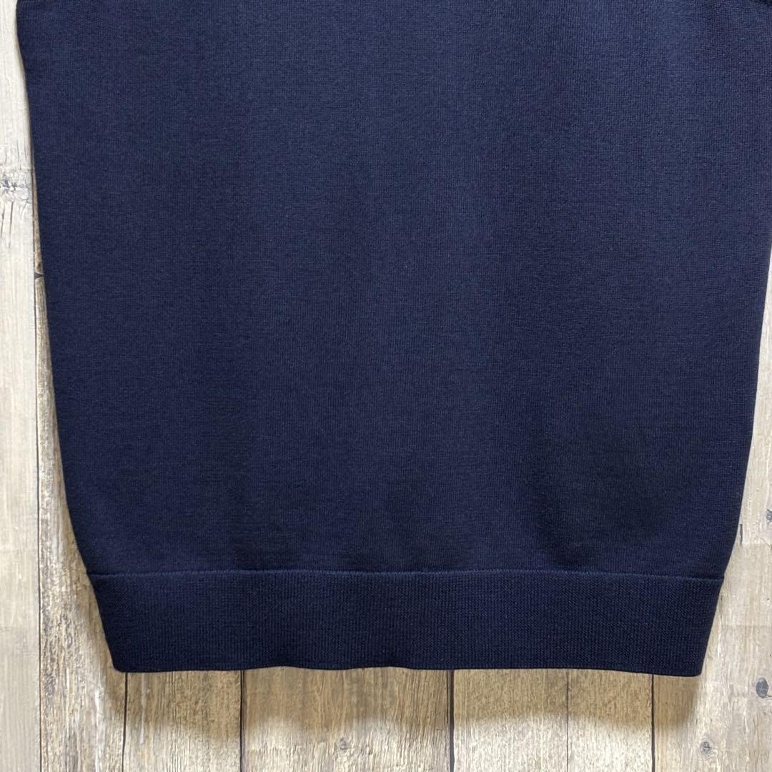 フレッドペリー　FRED PERRY Vネック　ベスト　刺繍ロゴ　ウール混