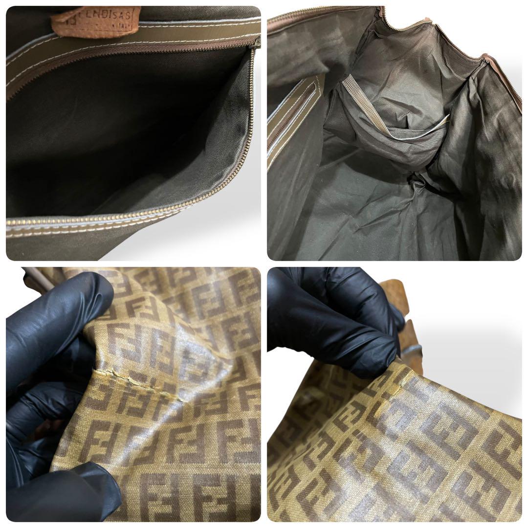 美品　FENDI フェンディ　超大容量ボストンバッグ　旅行かばん　ズッカ柄