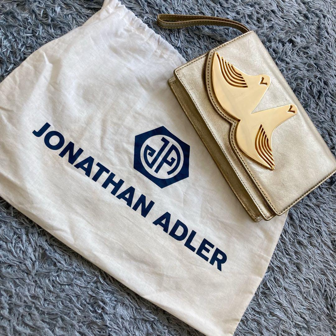 年中無休】 【匿名配送】JONATHAN ADLER ゴールド クラッチバック 鳩