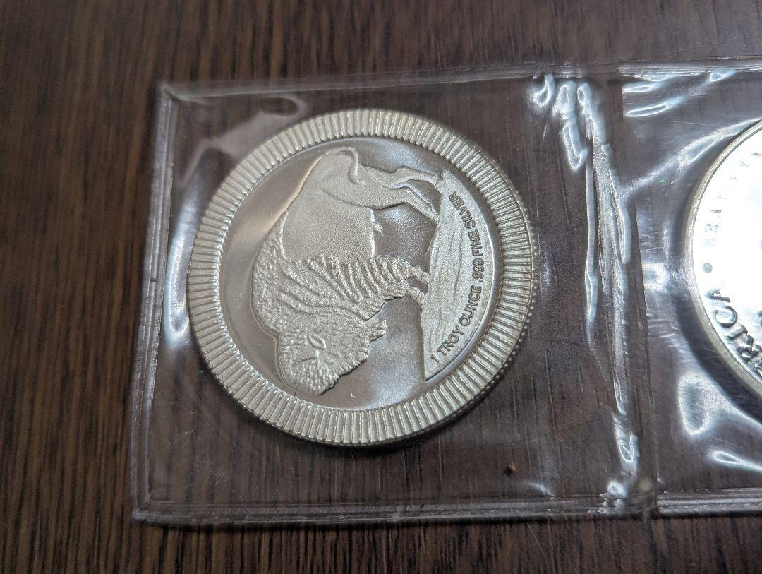 two oz fine silver 純銀2枚、1トロイオンス999、本物、米国 two oz fine silver 純銀2枚、1トロイオンス999、本物、米国