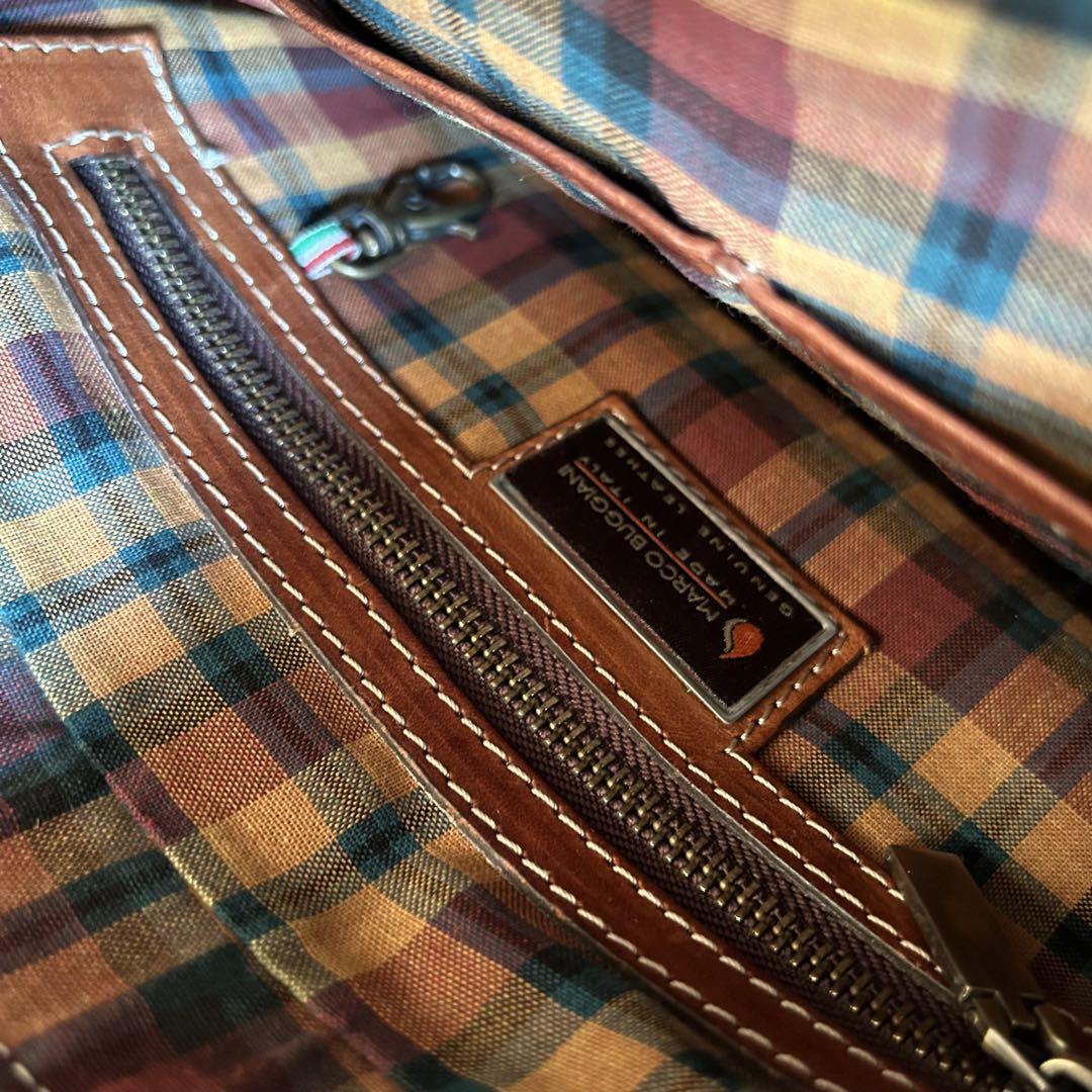 MARCO BUGGIANI レザー ショルダーバッグ　革 ブラウン イタリア製 sintjansvereringkachtem.be