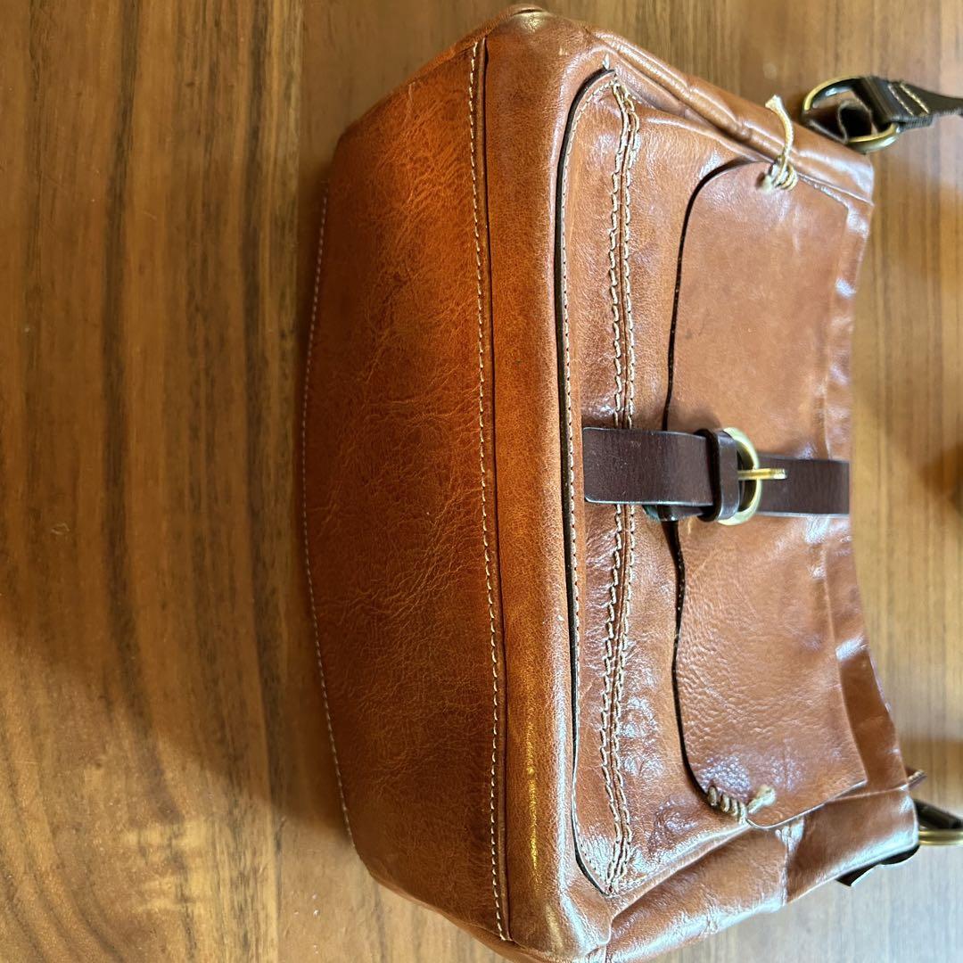 MARCO BUGGIANI レザー ショルダーバッグ　革 ブラウン イタリア製 sintjansvereringkachtem.be