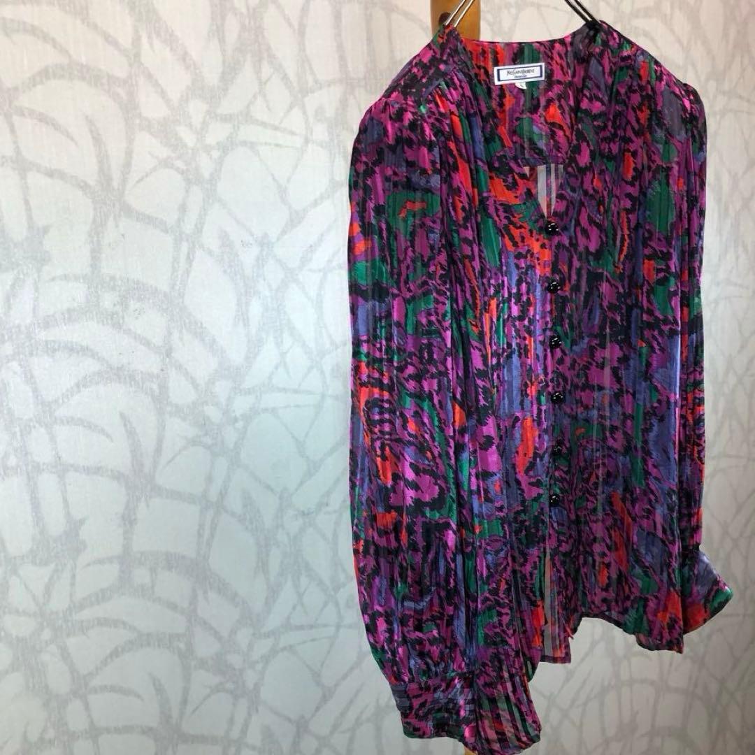 シルク100% Yves Saint Laurent 90s ジャケット R シルク100% Yves Saint Laurent 90s ジャケット R