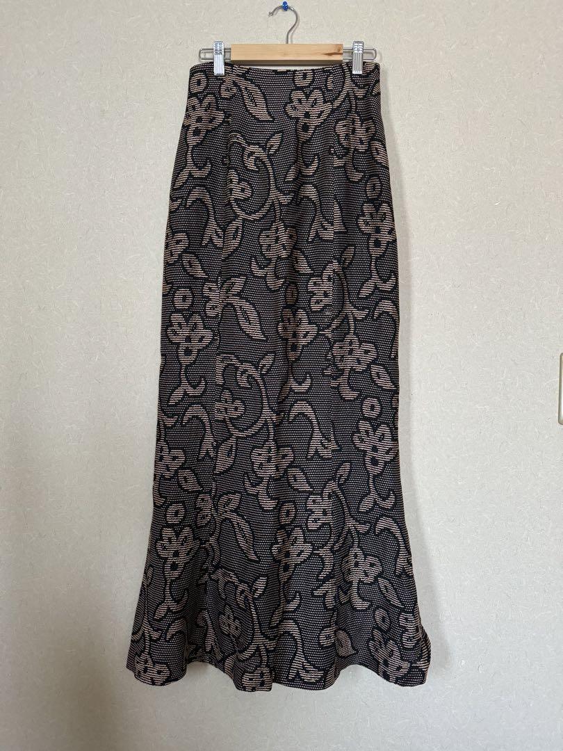 todayful Jacquard Leaf Pencilskirt