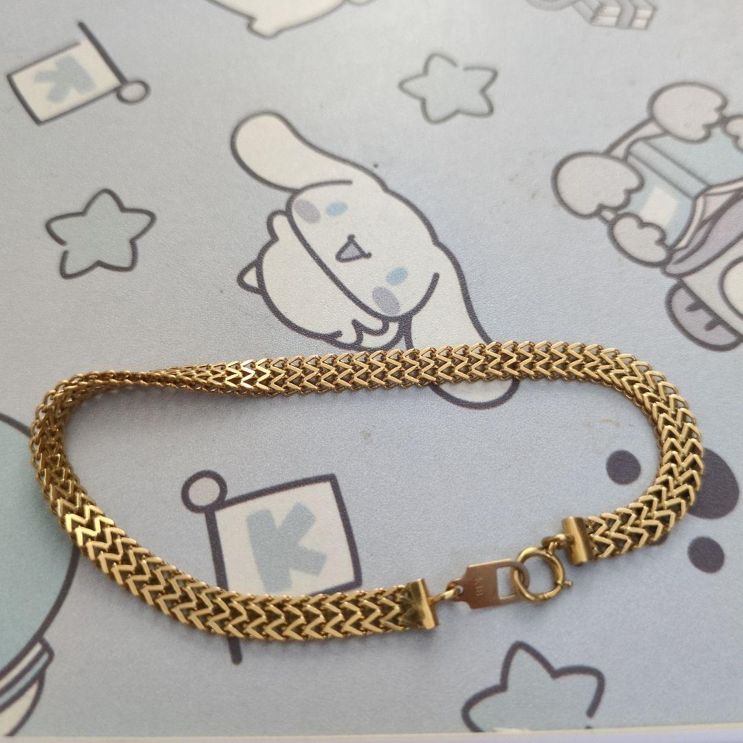 18金編み込みチェーンブレスレット