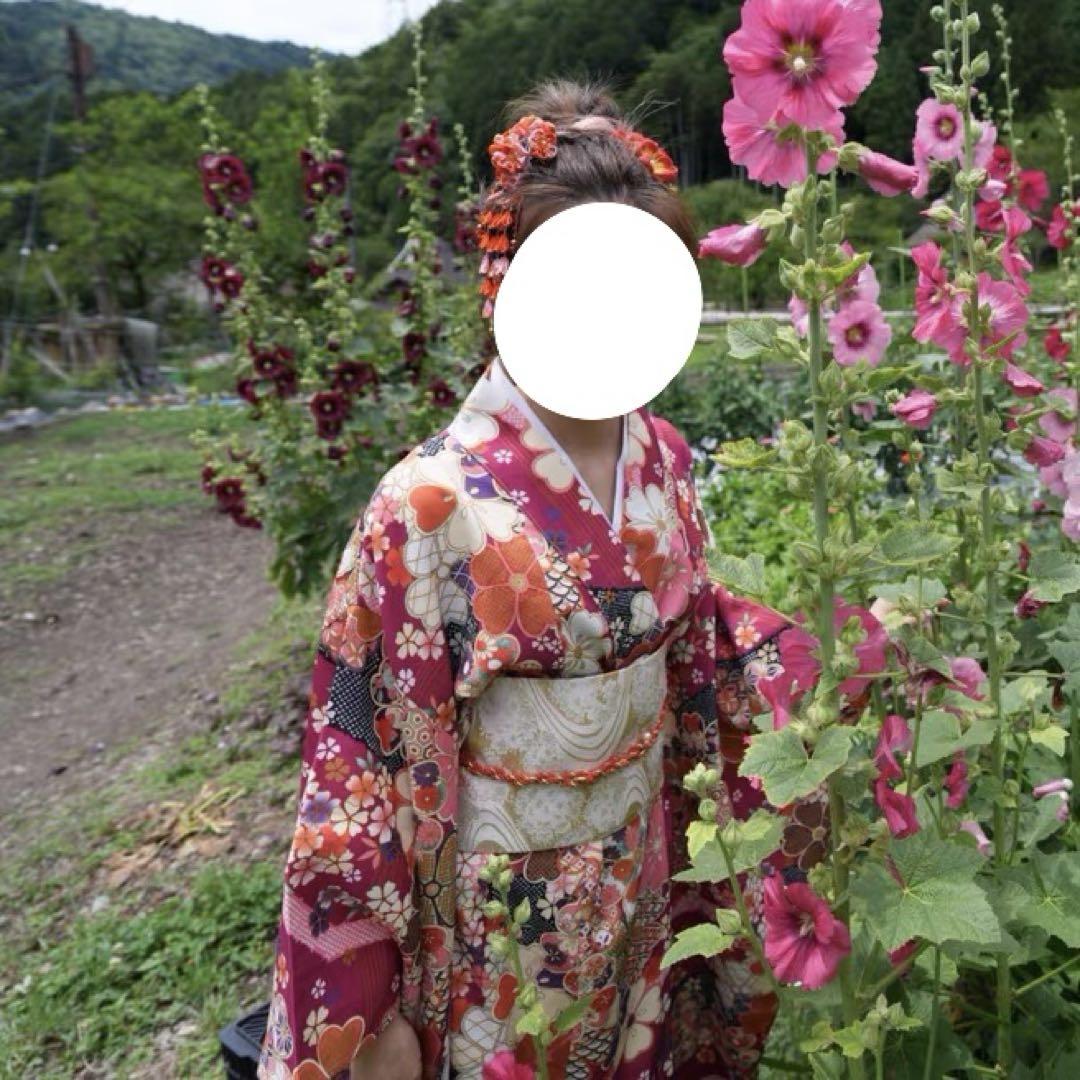 フラワー・振袖セット一点・140cm着丈