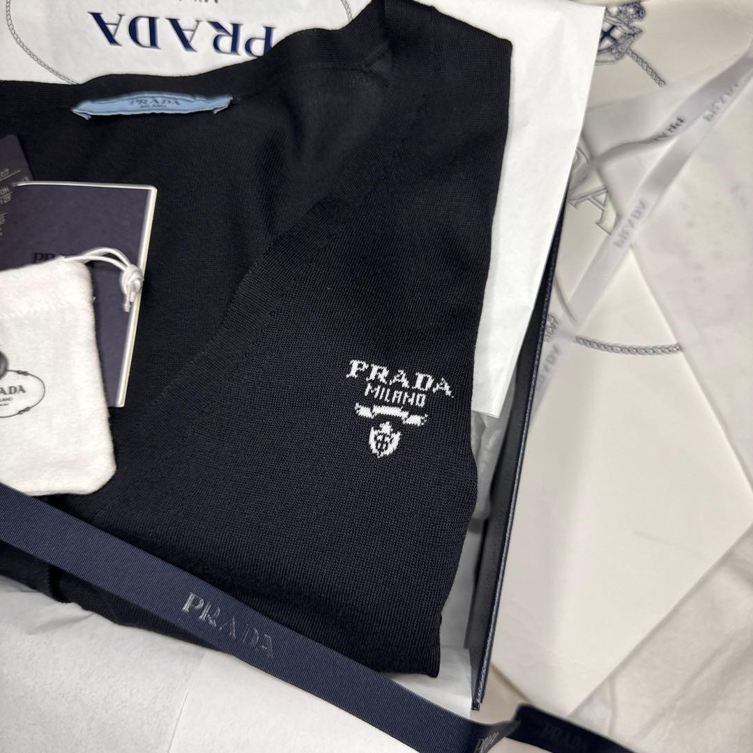 ISETAN ファッション プラダ カーディガン 40 コットン シルク 黒