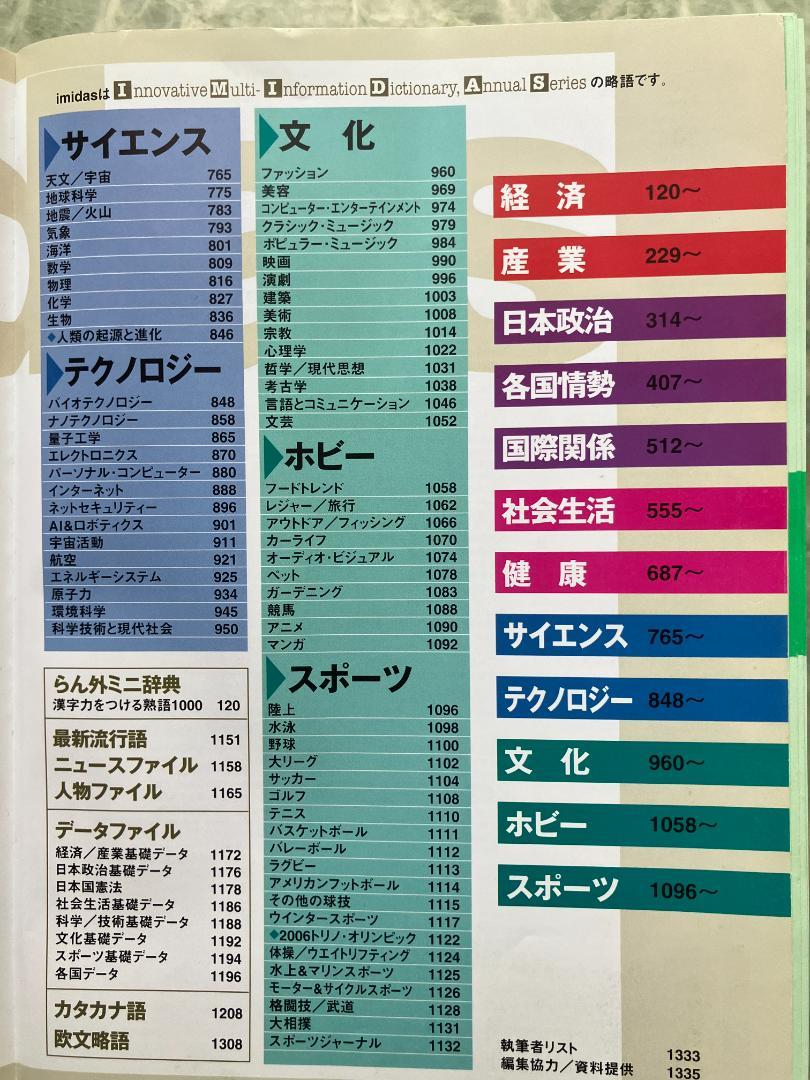 古本 imidas 2006 (最新キーワード辞典) 画像4