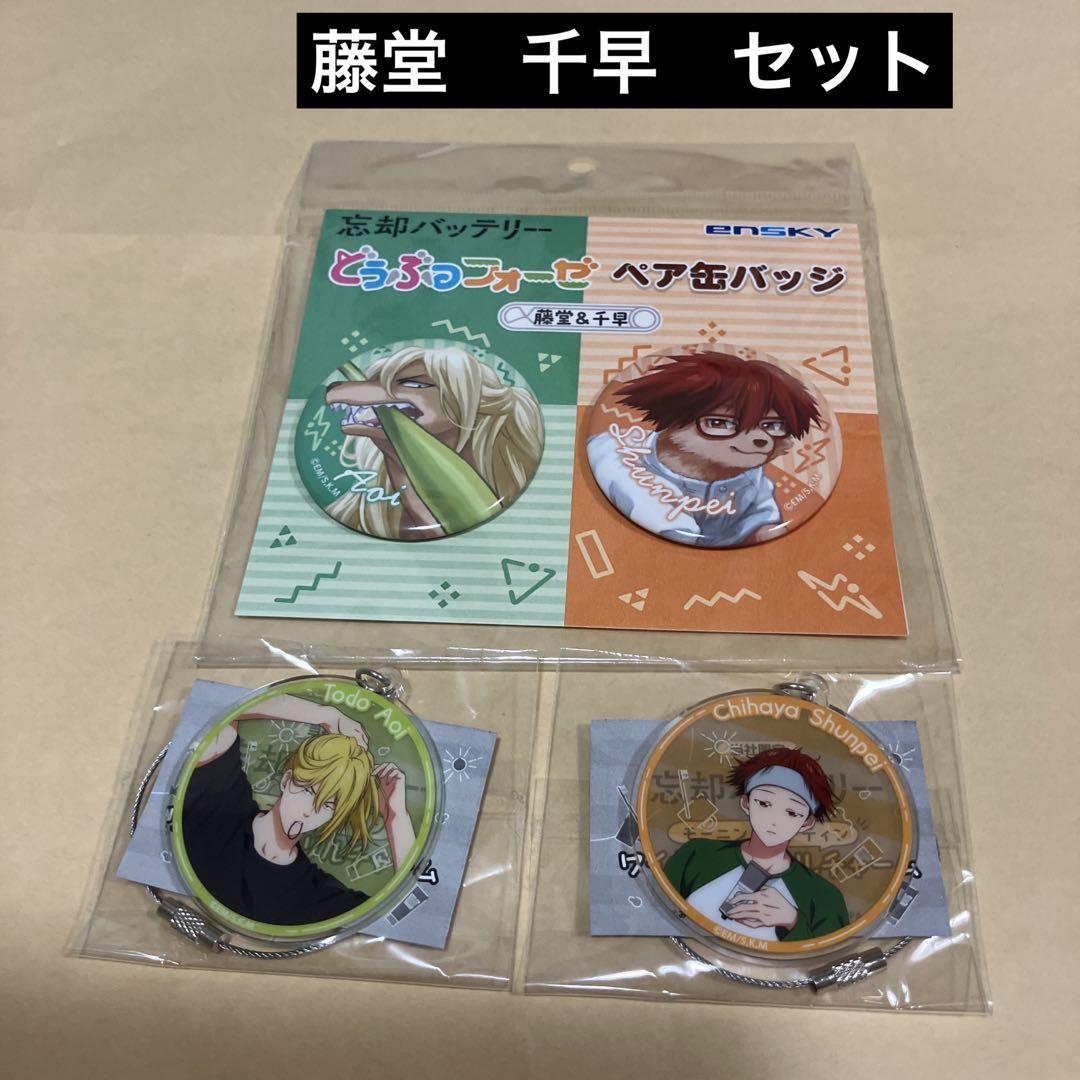 忘却バッテリー 3点 缶バッジセット、ワイヤーアクリルチャーム