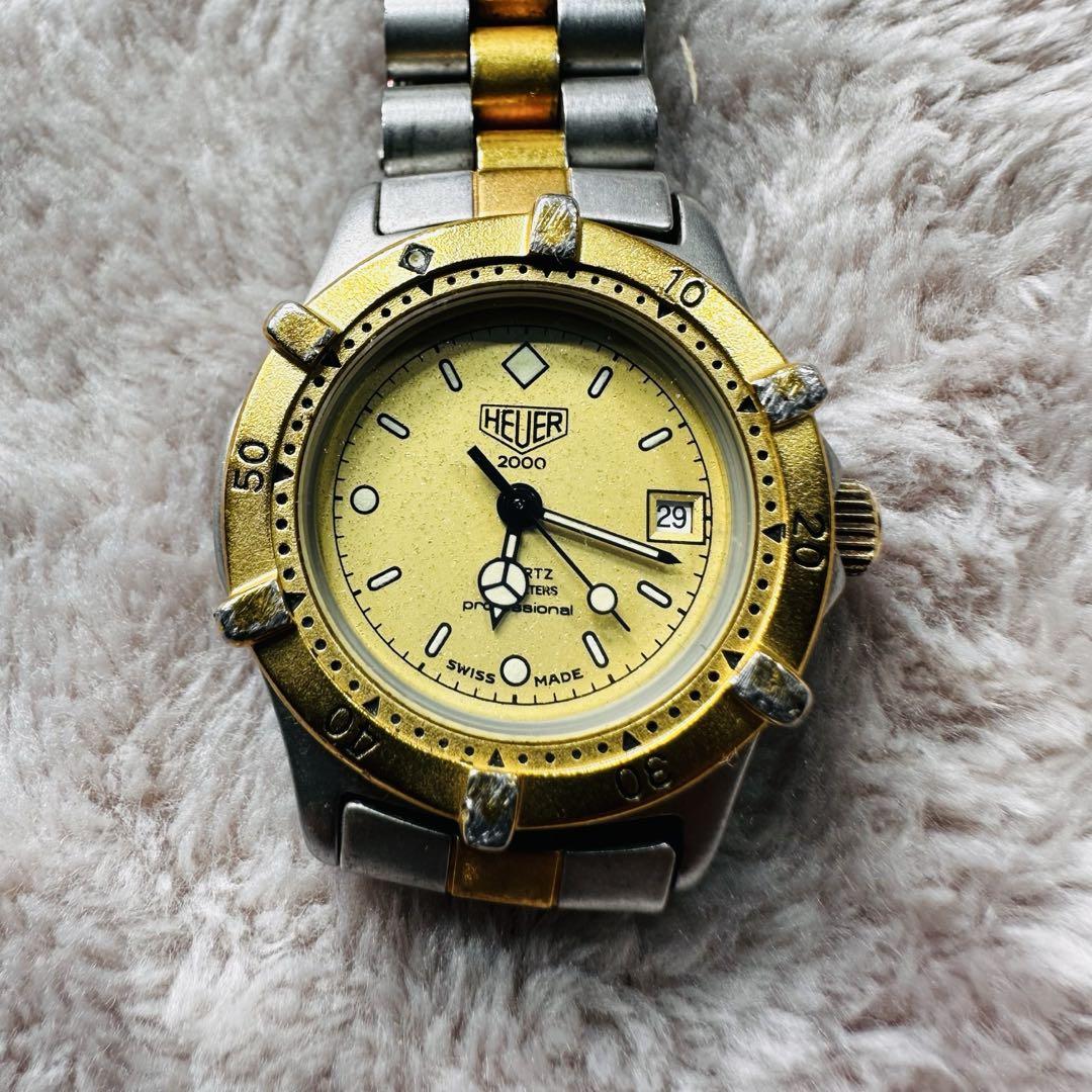 激レアHEUER ホイヤー TAGHEUER 旧ロゴ ゴールド