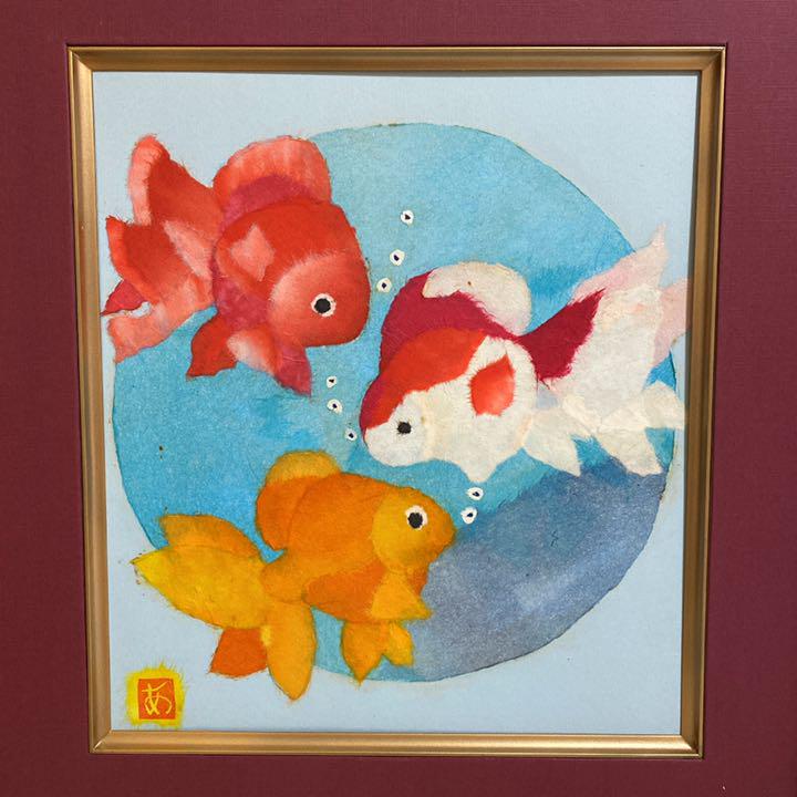 ちぎり絵 夏の風物詩 金魚 メルカリ
