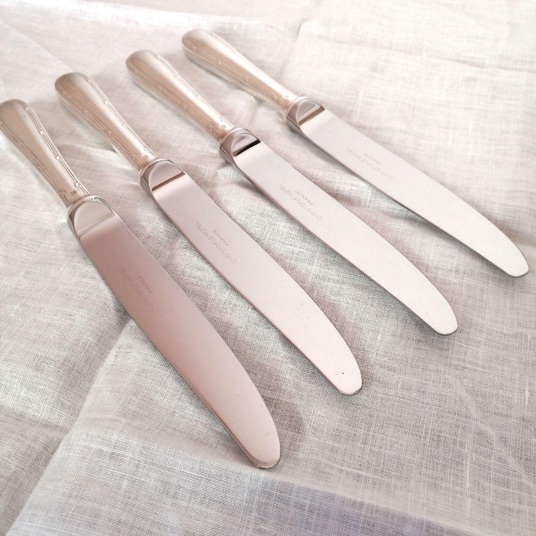 送料無料/新品】 【希少】クリストフル CHRISTOFLE 4点 デザートナイフ