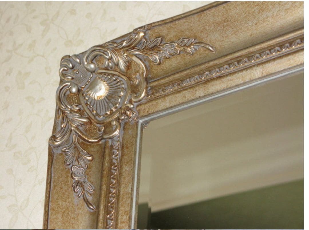 木製大型アンティーク調壁掛け姿見鏡 103cmX73cm