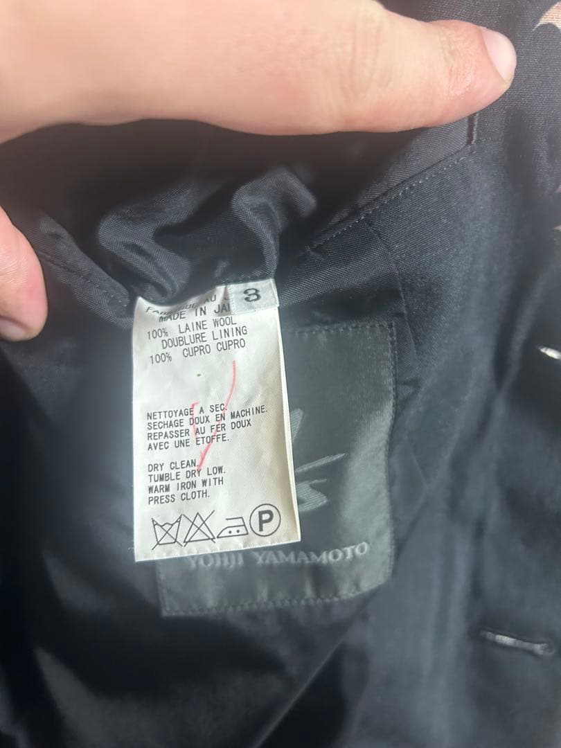 ヨウジヤマモト　ラペル花柄テーラードジャケット　サイズ3