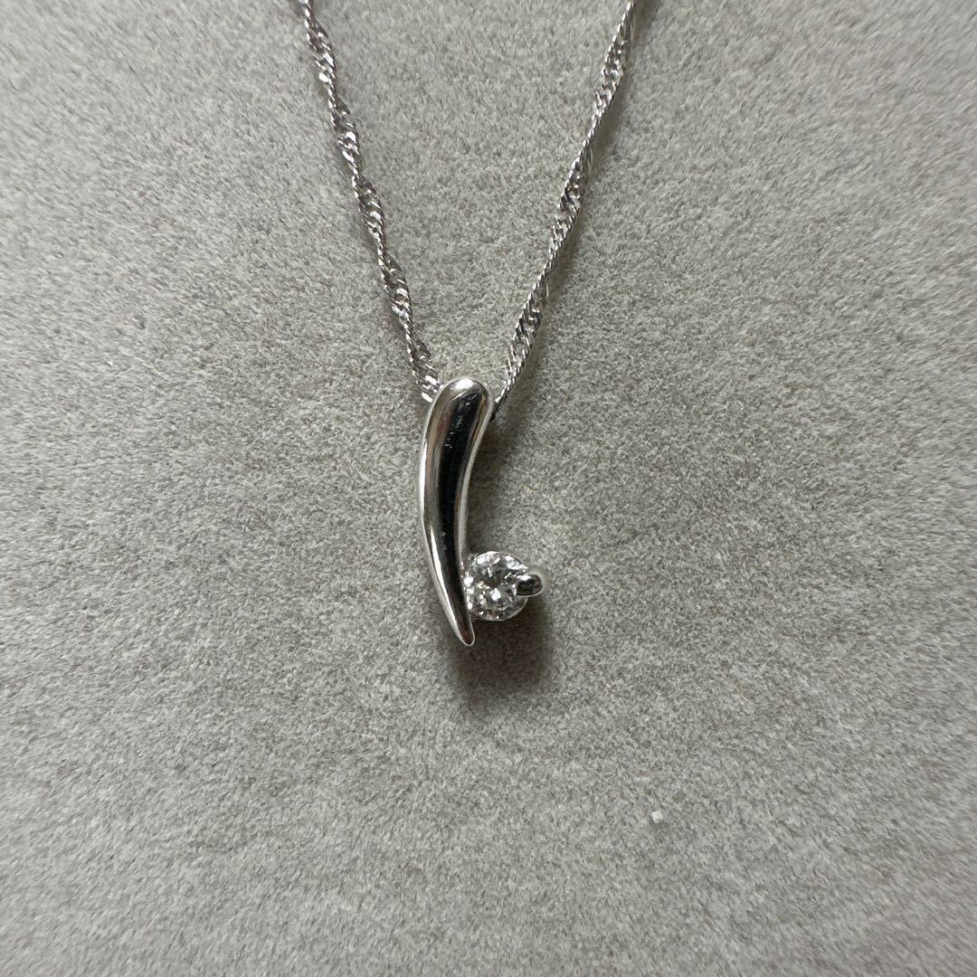 k14wg ダイヤモンド 0.07ct ITALYネックレス