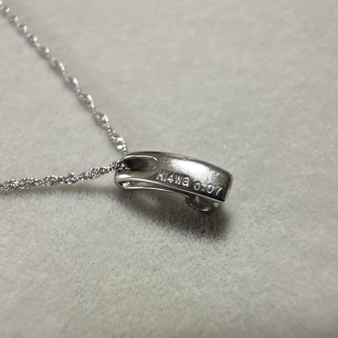 k14wg ダイヤモンド 0.07ct ITALYネックレス