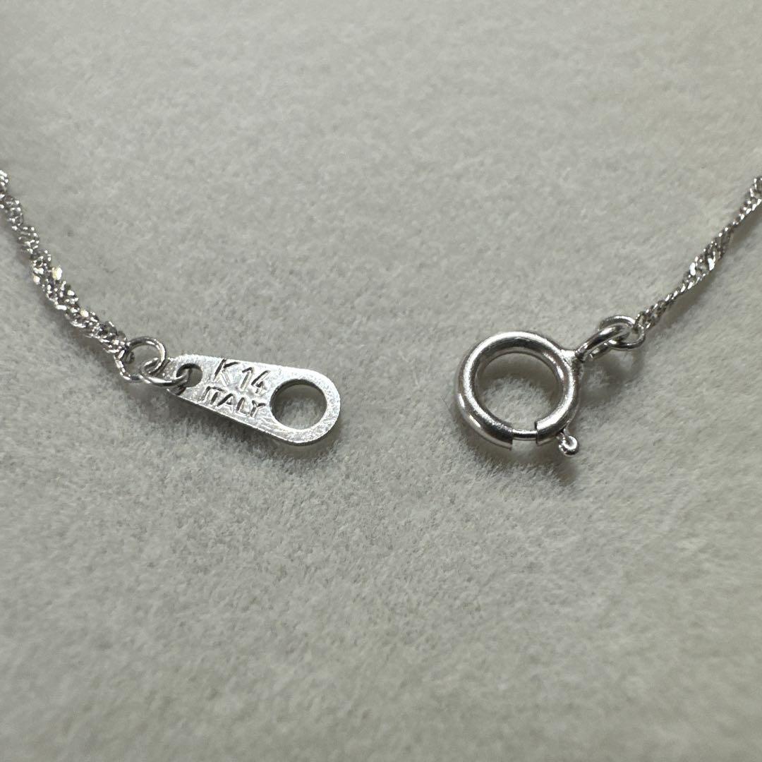 k14wg ダイヤモンド 0.07ct ITALYネックレス