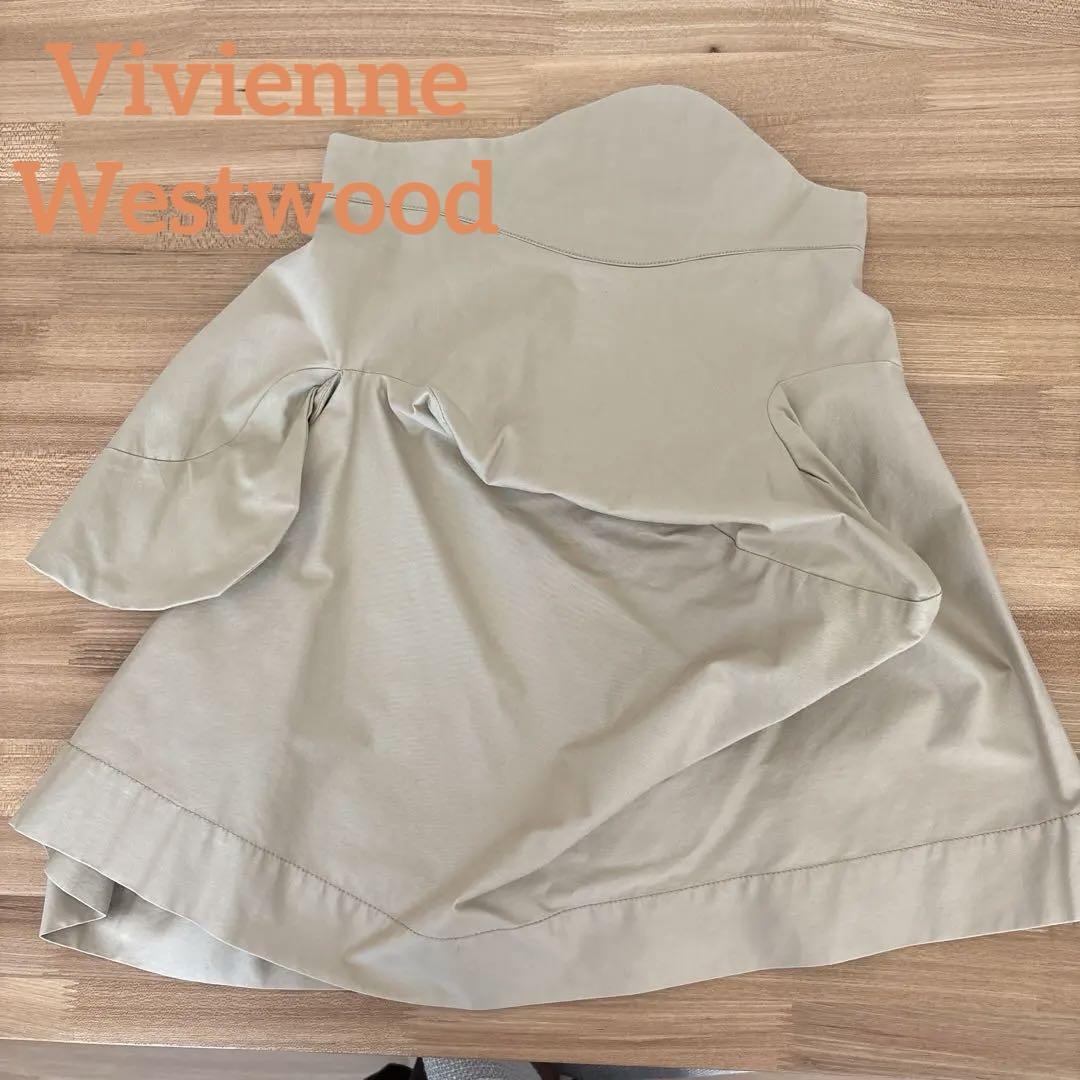 Vivivienne Westwood アッシンメトリースカート　ベージュ膝丈