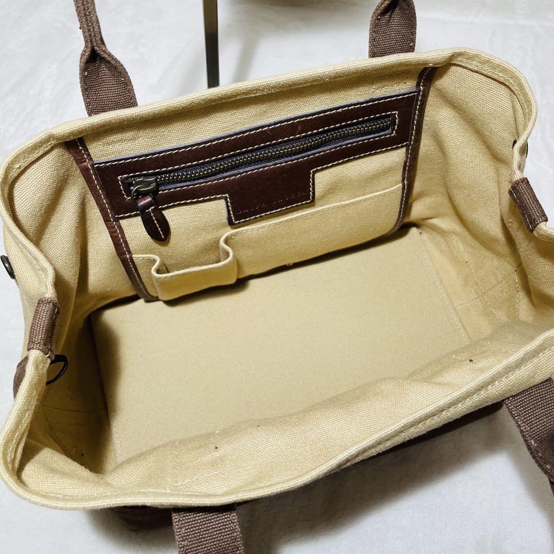 【美品】 ラルフローレン トートバッグ キャンバス ハンドバッグ　ロゴ