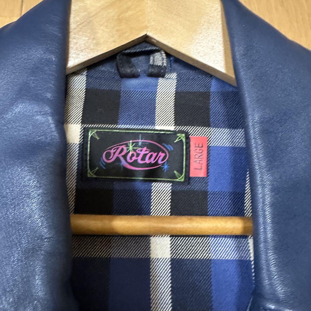 rotar ローター ライダース ネイビー L レザー 牛革
