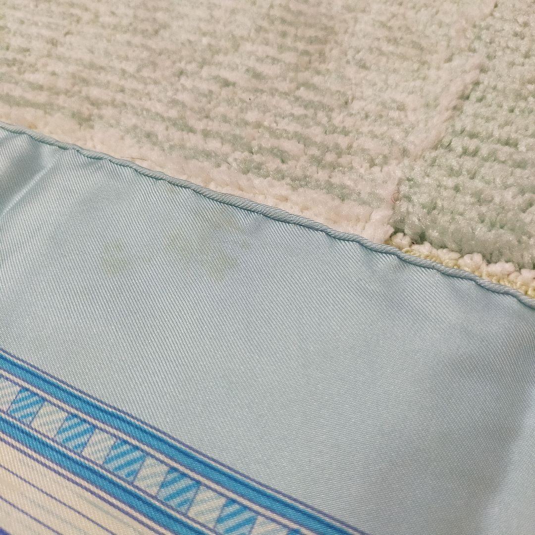 エルメス HERMES JEUX DE PAILLE シルク スカーフ 水色