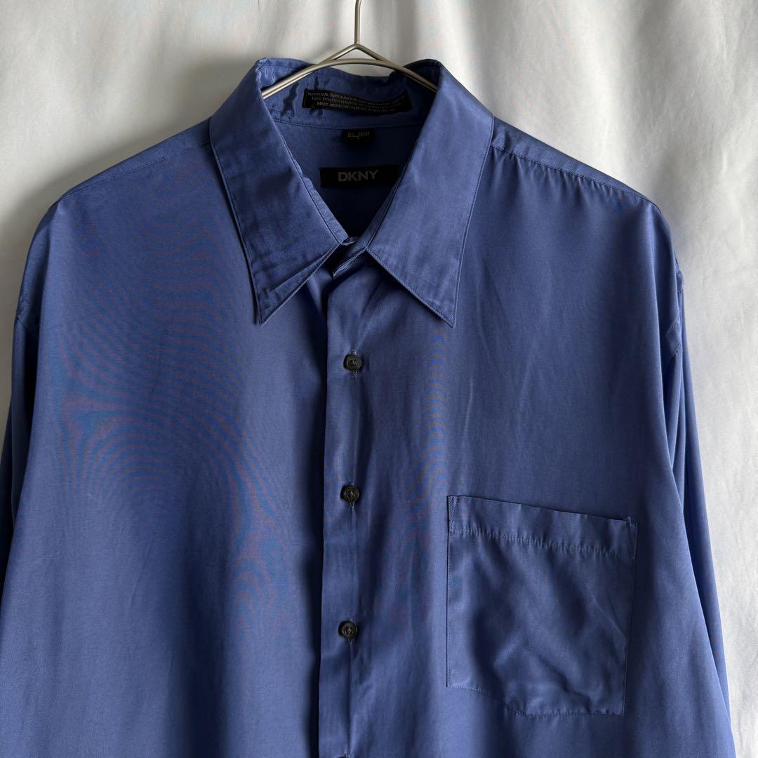 90s オールド DKNY ダナキャラン レア メッシュ ゲームシャツ 青色 90s オールド DKNY ダナキャラン レア メッシュ ゲームシャツ