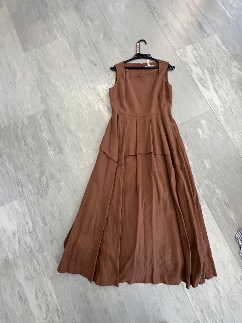 CADUNE ブラウン ロングワンピース　36