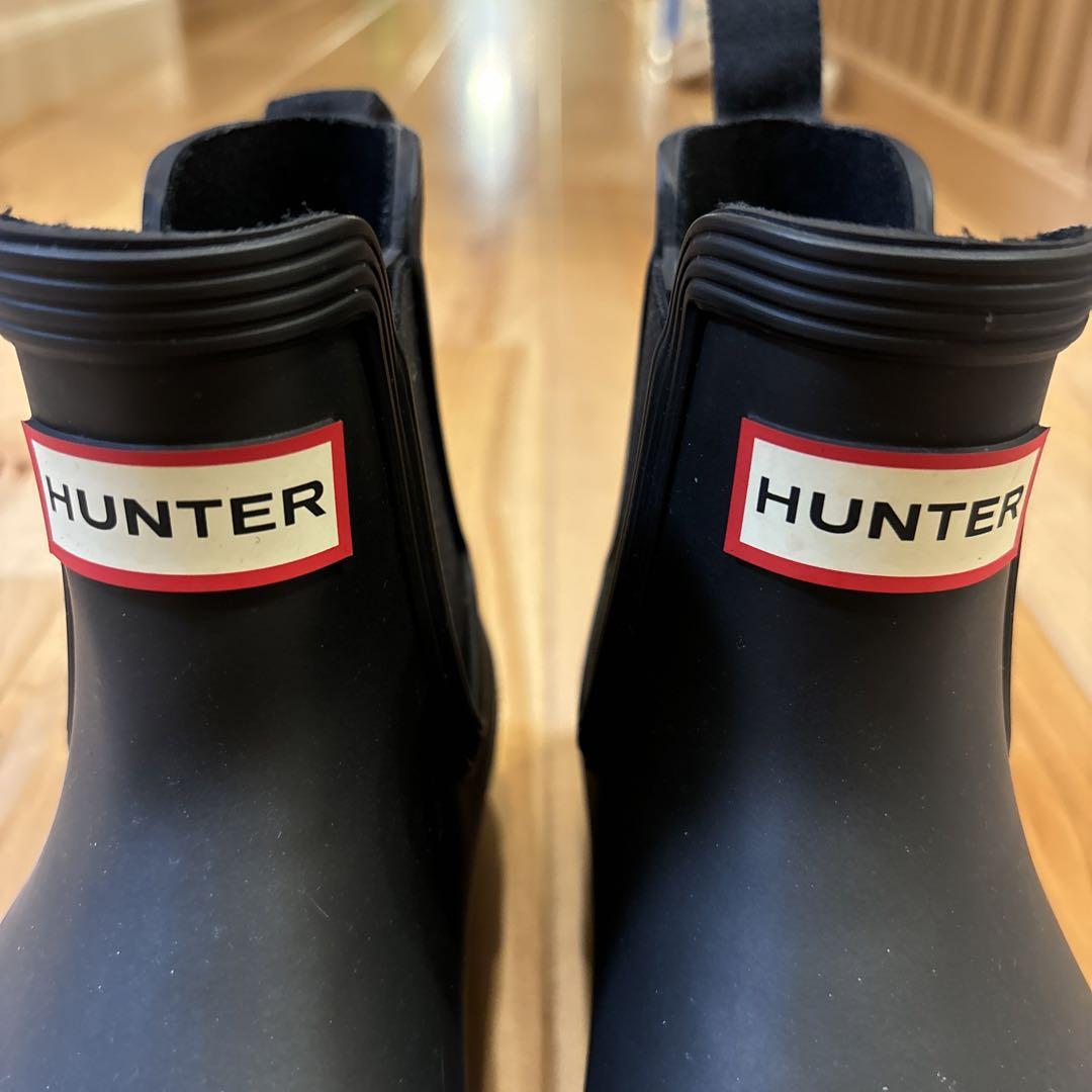 HUNTER 黒 長靴 ショートブーツ　24