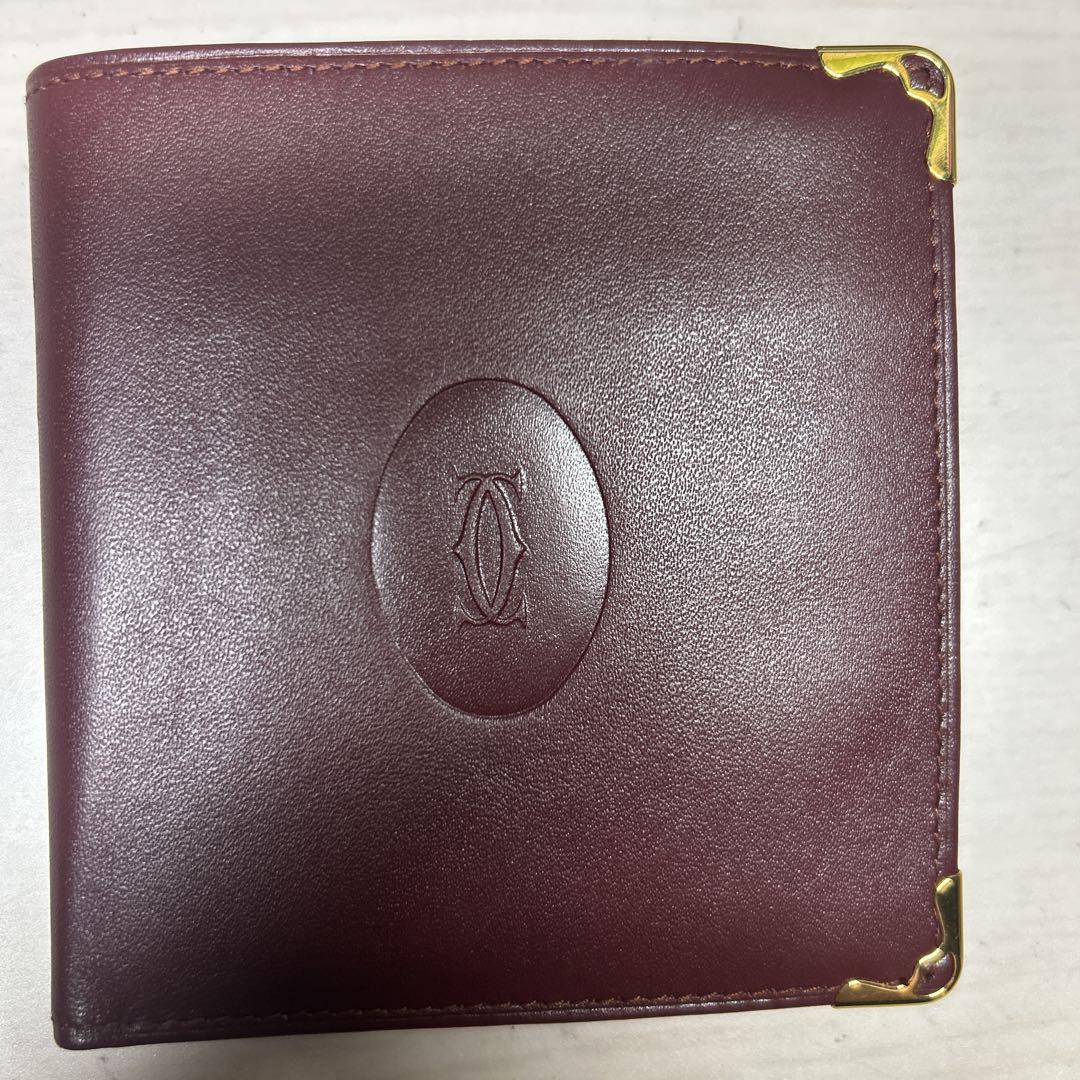 Cartier 二つ折り財布 ワインレッド