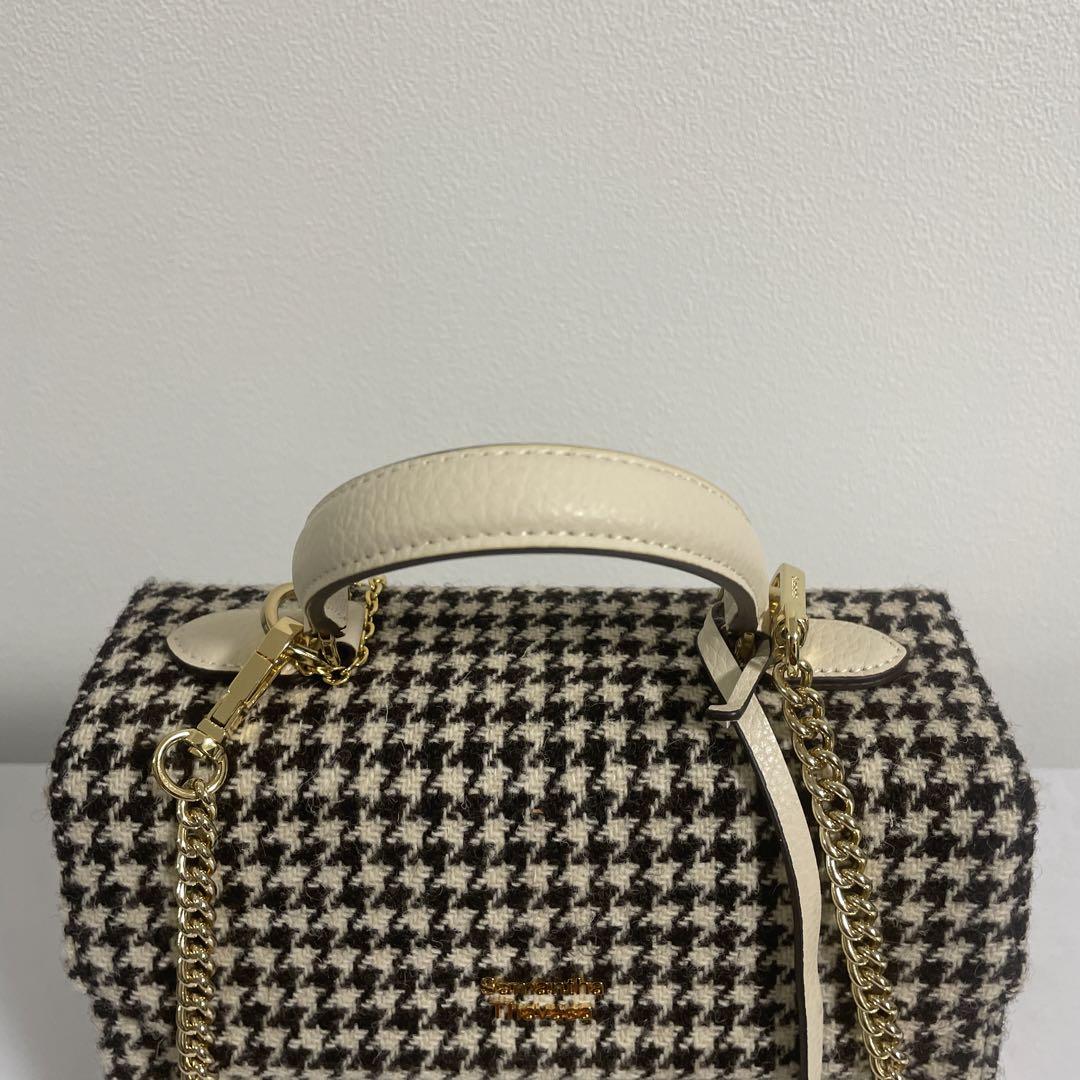 【新品】サマンサタバサ ハンドバッグ ショルダーバッグ ハリスツイード 千鳥柄 サマンサタバサ Samantha Thavasa サマンサ ヴェリカ J 小 千鳥