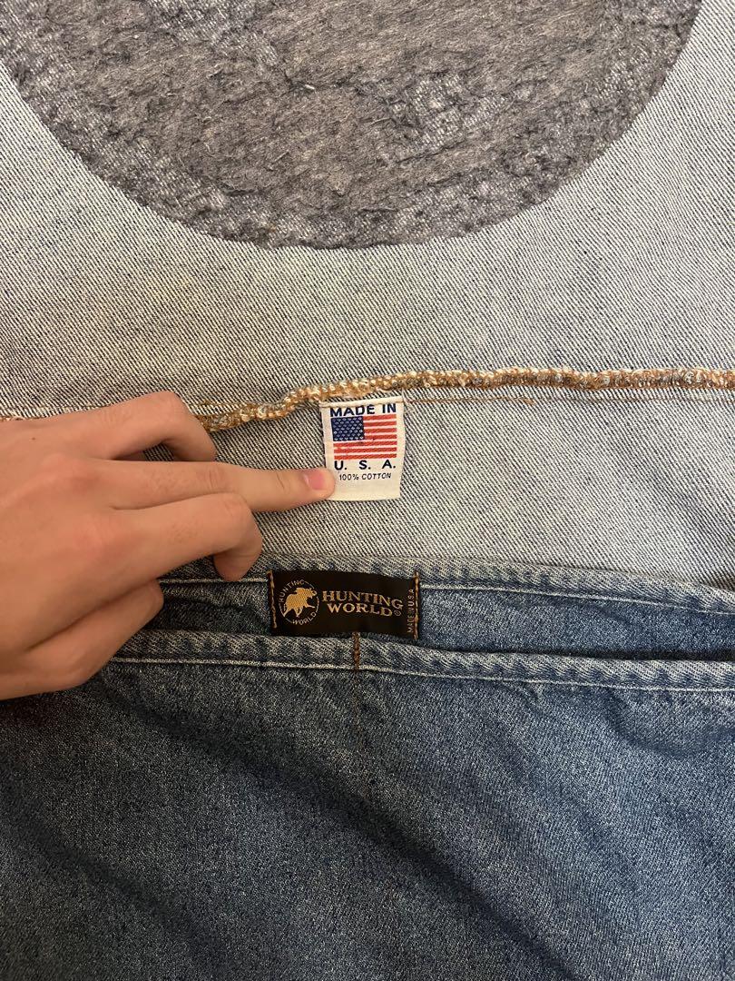 ☆美品☆HUNTING WORLD メッセンジャーバッグ デニム　アメリカ製☆ 90s 希少 ハンティングワールド メッセンジャーバッグ デニム