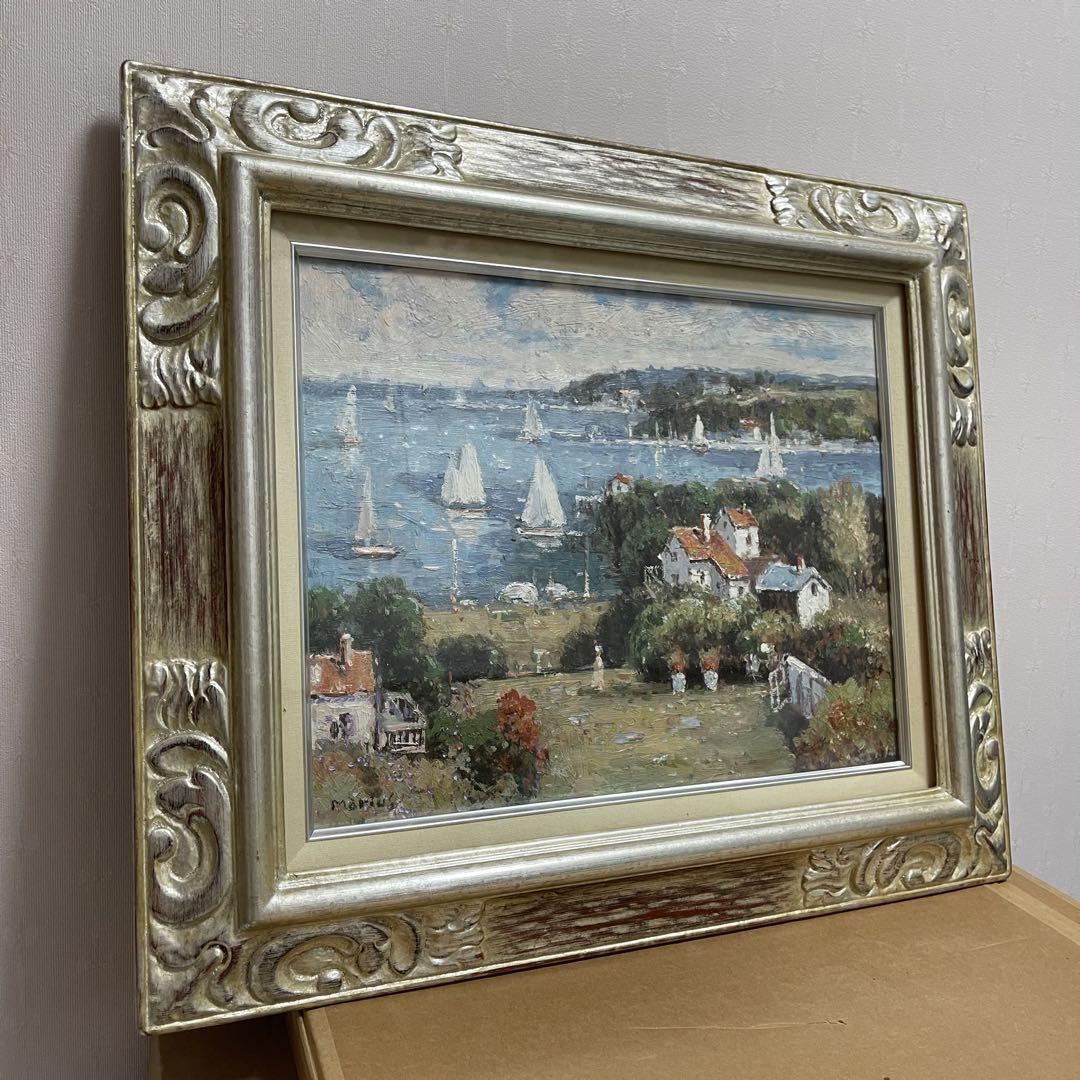 高級品市場 絵画 海と帆船 風景画 油彩画 D. P. アンティーク 運命 レトロ 絵画