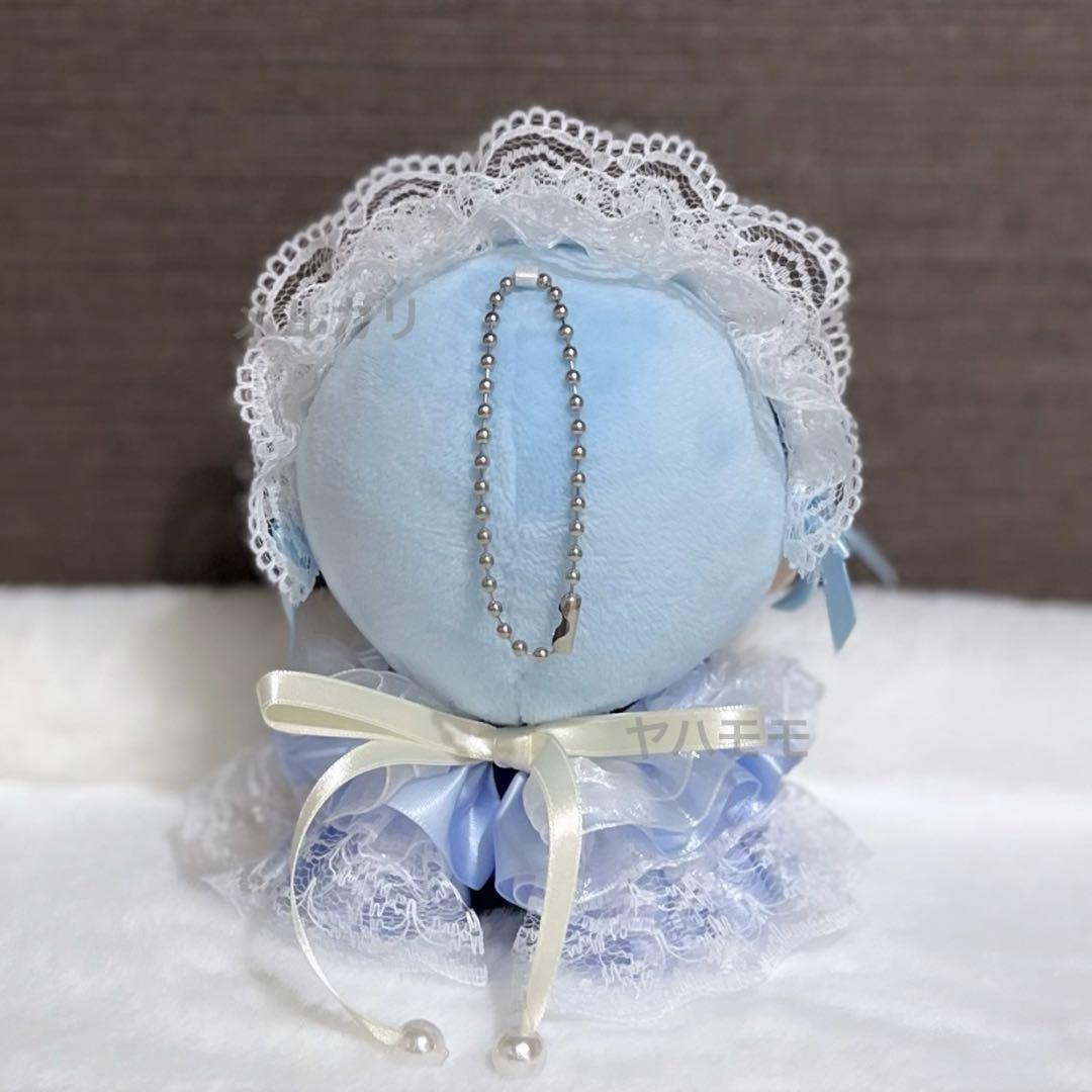 ねーや ぬい服 レースフリルドレス ヘッドドレスセット ライトブルー 3点 ぬい服 レースフリルドレス ヘッドドレス セット ライトブルー