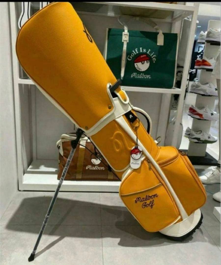 マルボンゴルフ キャディバッグ バッグ&ボストンバッグ 2点セット イエロー