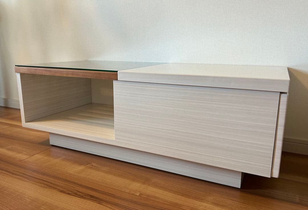 [美品] ローテーブル 収納付きおしゃれ　センターテーブル