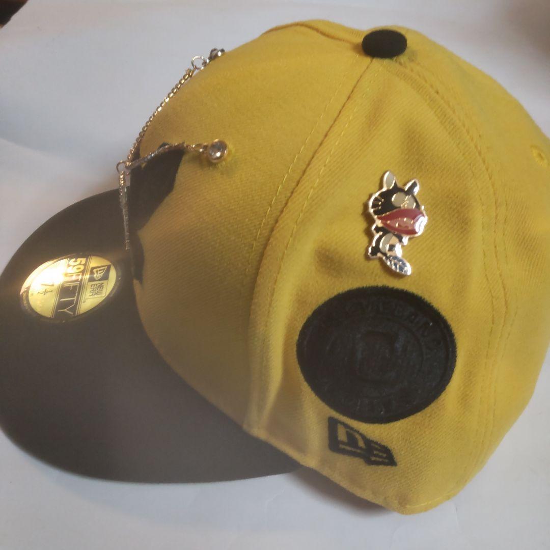 New Era 59FIFTY イエロー ブラック キャップ 7 1/2チェーン