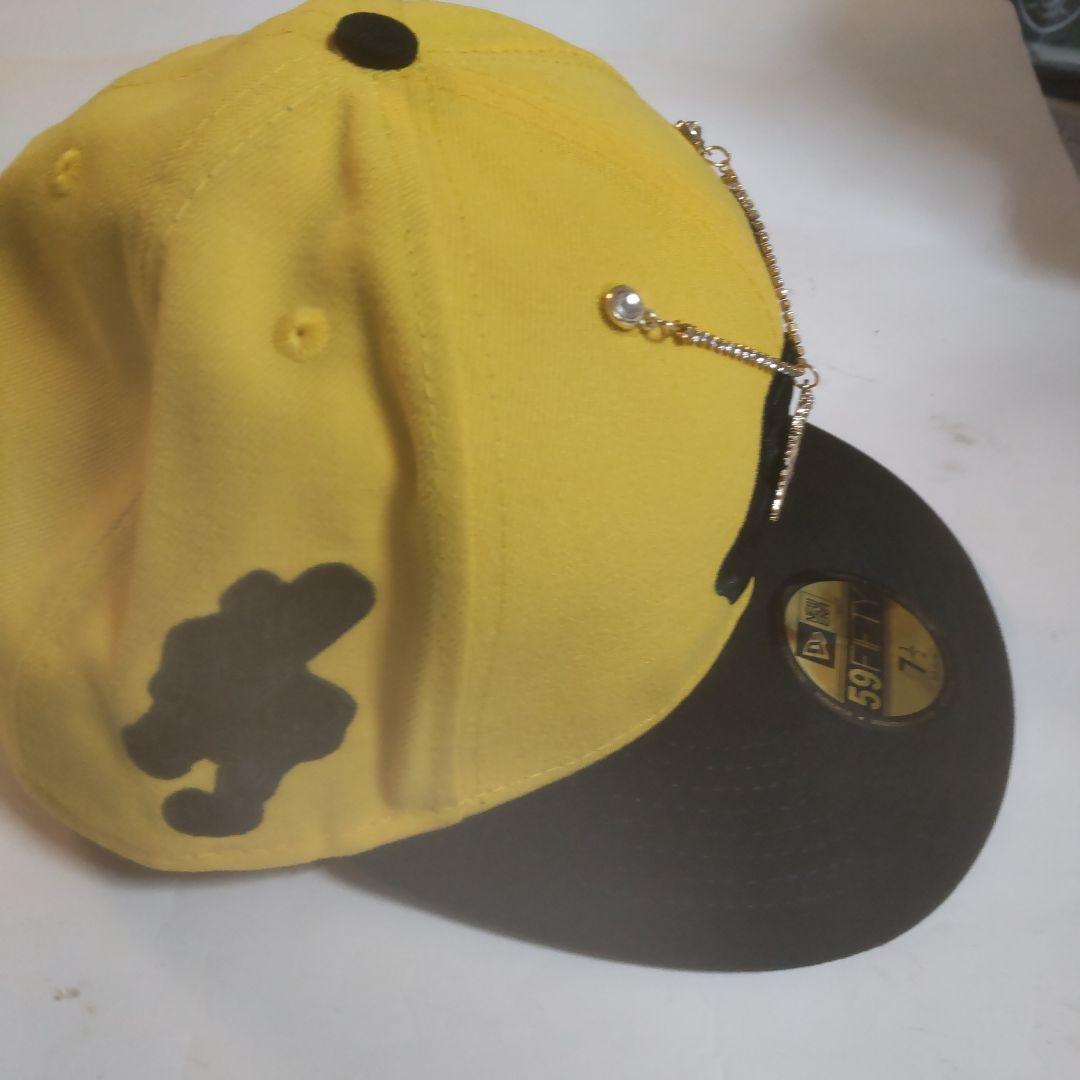 New Era 59FIFTY イエロー ブラック キャップ 7 1/2チェーン